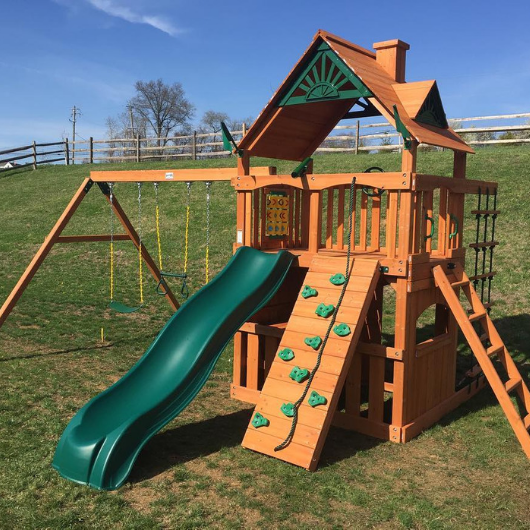 gorilla chateau clubhouse swing set outdoors