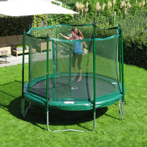 jumping on the JumpFree 12' Trampoline and Safety Enclosure