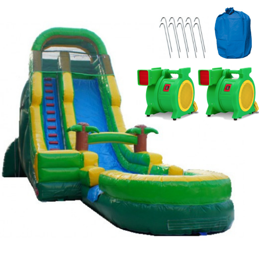 Moonwalk USA 22 H Palm Tree Screamer Inflatable Slide Wet Dry