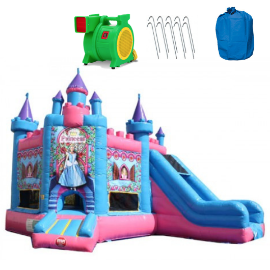 Moonwalk USA Commercial Bounce House Princess Castle Combo Commercial Bounce House C-035