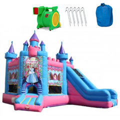 princess castle commercial bounce house with slide combo