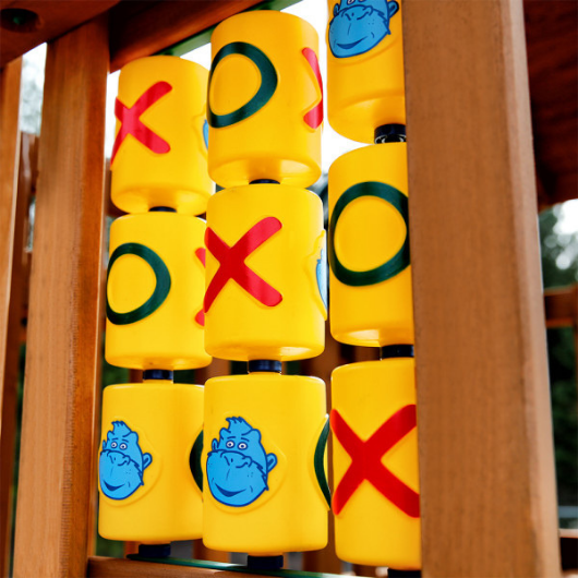tic tac toe panel on gorilla chateau clubhouse swing set